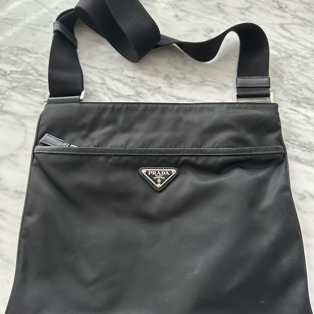 Prada Black Nylon Messenger Bag